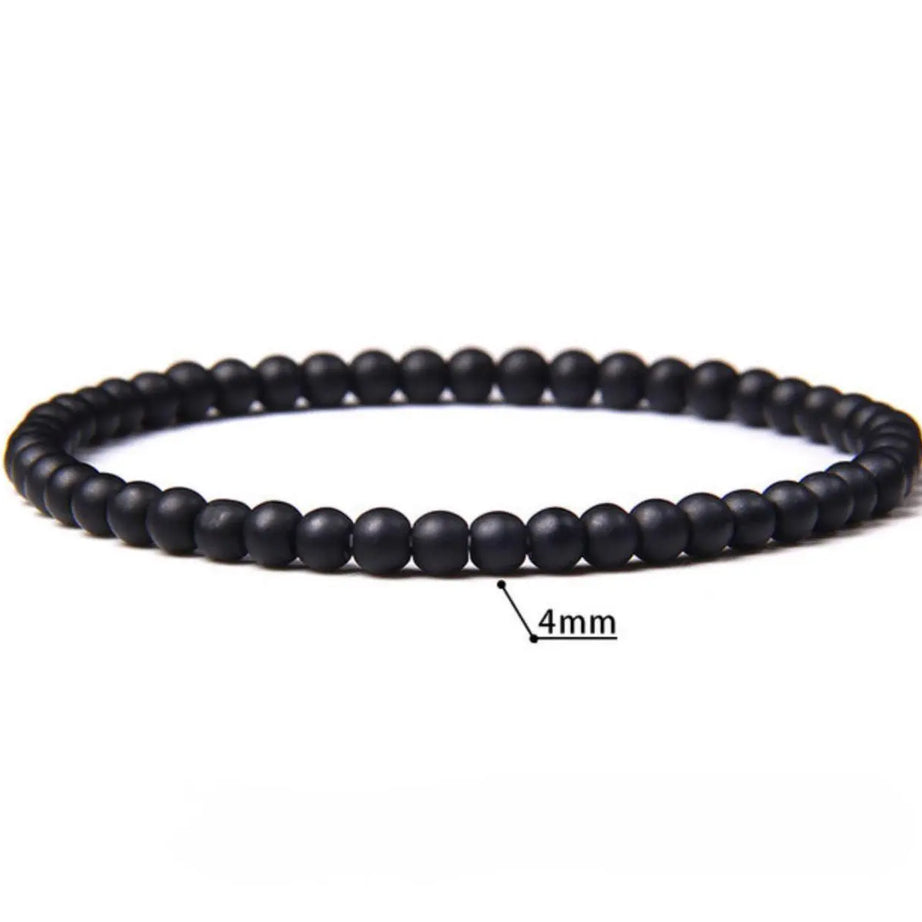 Black Onyx Matt stone Handmade Bracelet - JOLIE'S UAE