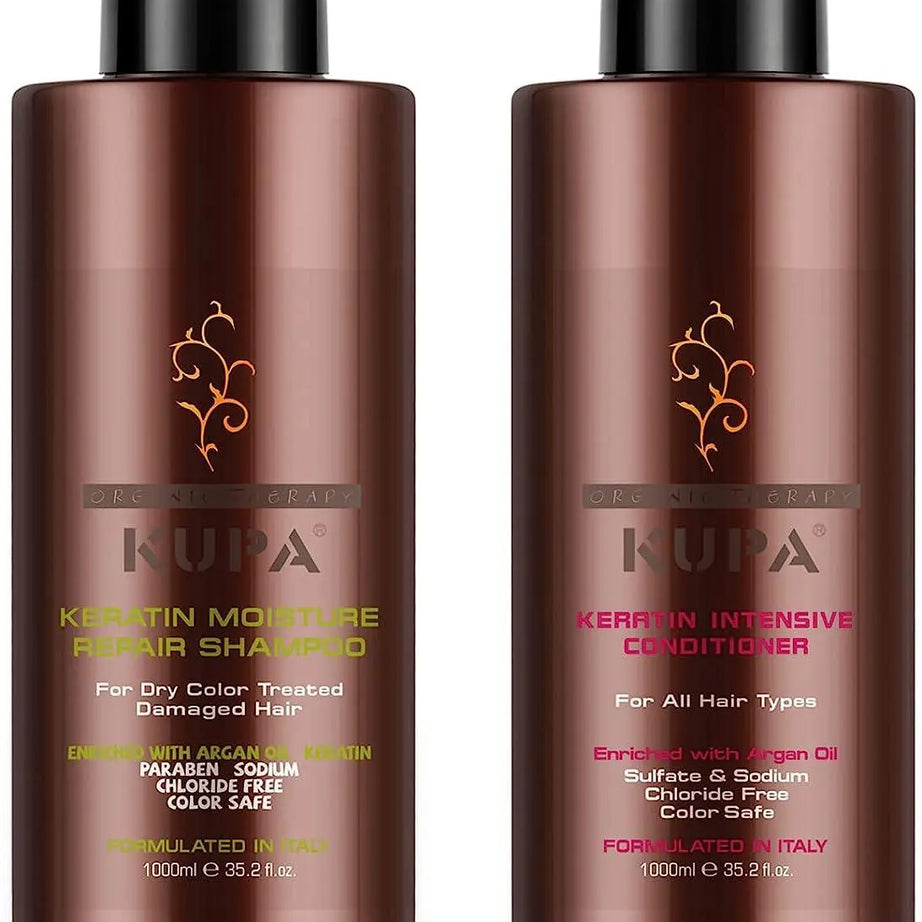 KUPA Keratin Moisture Repair Shampoo , Intensive conditioner & Extra Volume Shampoo Enriched with Argan Oil 1000 ML - JOLIE'S UAE