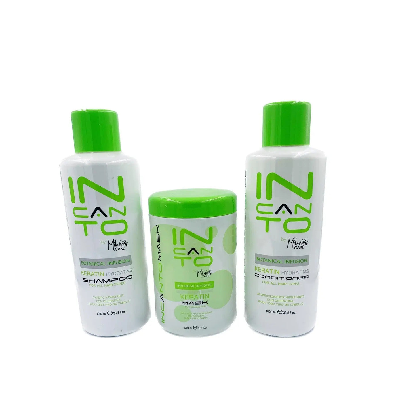 MILANO CARE Incanto Botanical Infusion Keratin Shampoo Conditioner Mask Set 3 X 1000 ML - JOLIE'S UAE